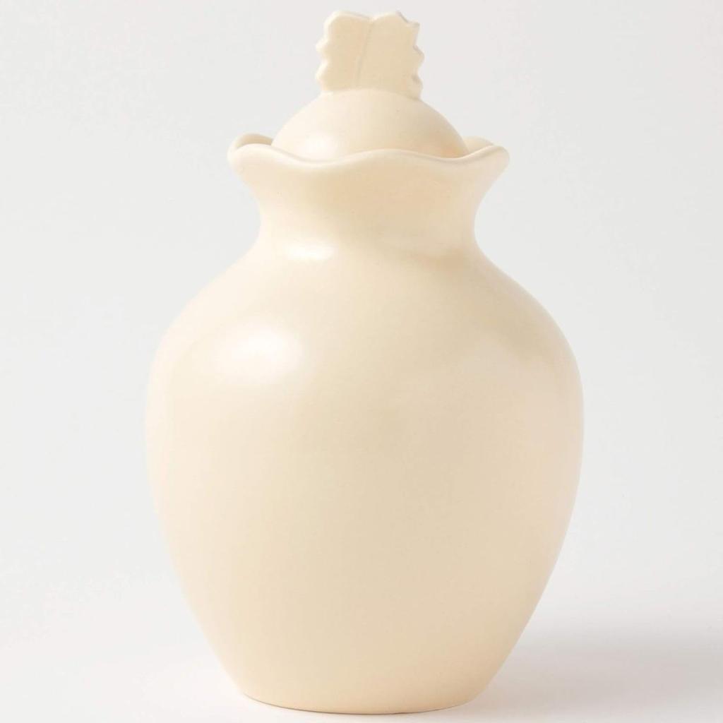 Sun Art Ceramic White Fun Goods and Relieve Guchino Jar Storage 10cm SAN2112 "Clear Stress" Container, Wide,