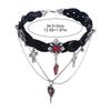 Corss Halloween Skull Choker Skeleton Tassel Beaded Necklace Hiphop Y2K Leather Necklace  Unisex