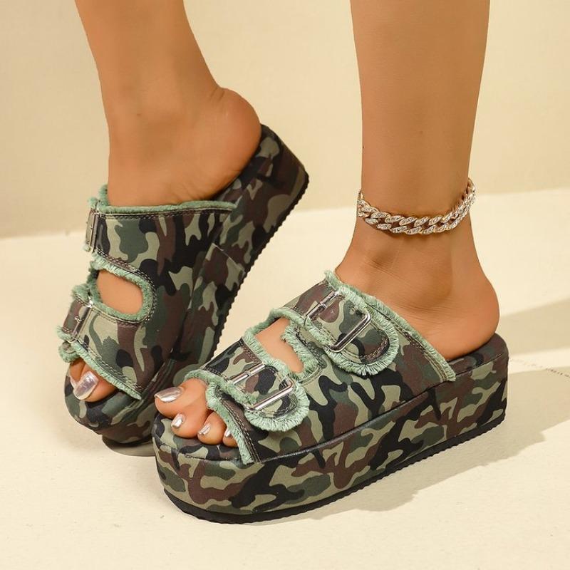 

Large size platform slippers women s summer new belt buckle waterproof table sandals sandals women 43