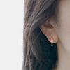 Pendente Semplice Zircone Lusso Orecchini a Bottone Geometrici per Donna Gioielli Placcati Oro 14k Argento Sterling 925 Regalo
