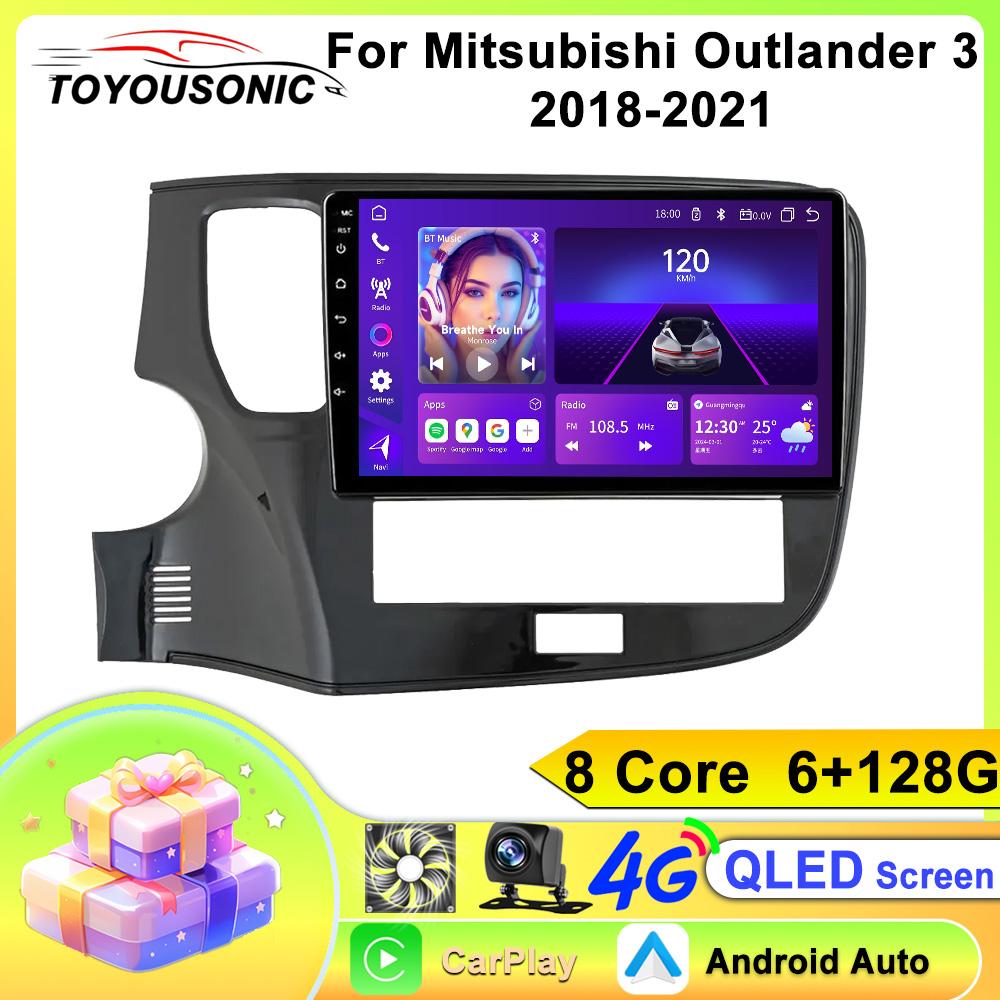 Toyousonic Car Video Player for Mitsubishi Outlander 2018-2021 GPS Navigation Built-in Dsp Carplay Autoradio Android Head Unit