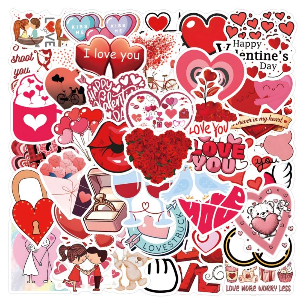 57Pcs Couple Love Graffiti Stickers Suitcase Water Cup Stationery Mobile Phone Scooter Laptop Refrigerator Decoration Diy Decals