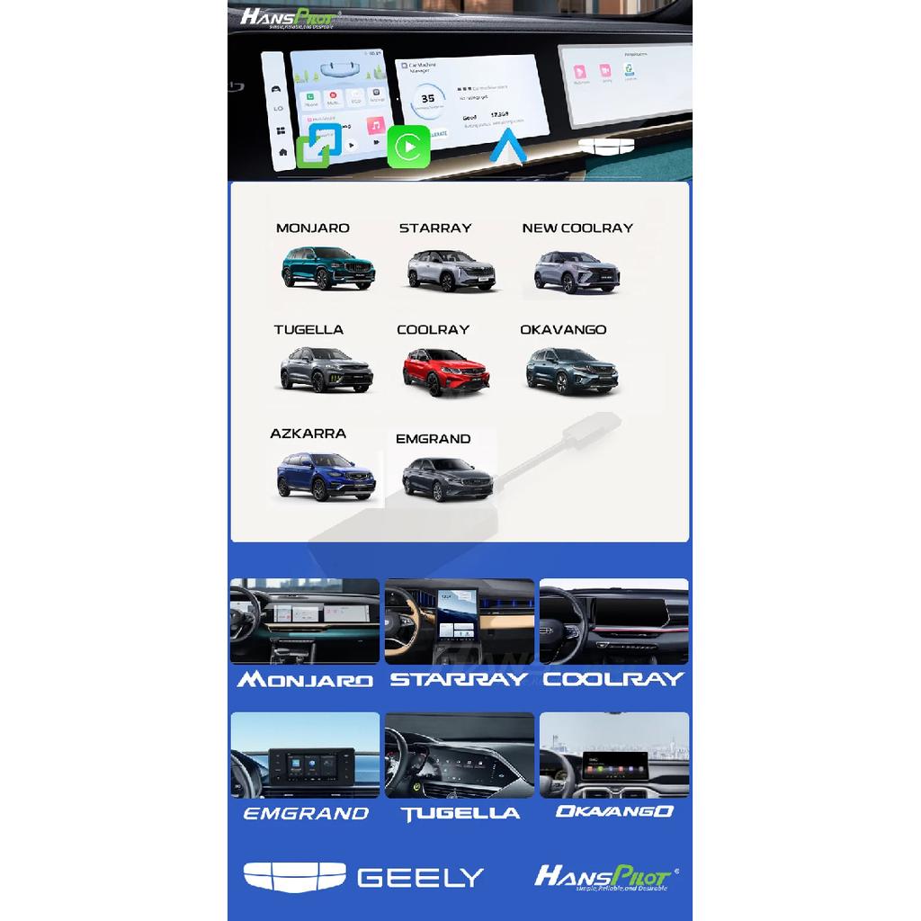 NCP0039 Geely Monjaro Tugella Atlas Pro Emgrand Pro GX3 Azkarra carbitlink easy connect adapter To CarPlay  Android Auto NCP0036