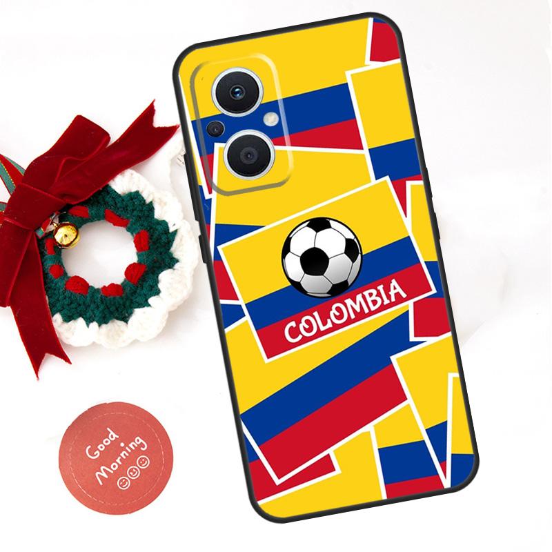 Colombia Flag Football Funda For OPPO Reno 8 Lite 10 11 12 13 14 Pro 11F 12F 13F 14F OPPO Find X8 X5 X6 X9 Pro Case
