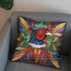 2D Colorful Stained Glass Pheasant Pattern Pillow Cover Pattern Cushion Cover Suitable For Sofa Bedroom Car Pillow Cover