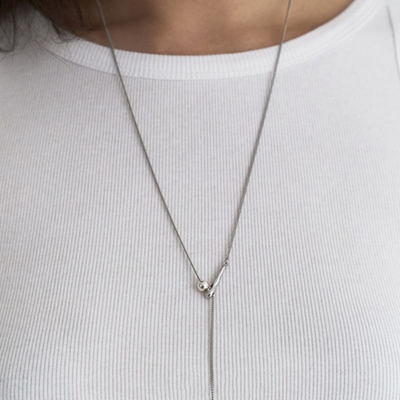 

OURPIERRE DEEP DROP NECKLACE SILVER OS