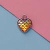 Stainless Steel Heart-Shaped Fish Scale Pendant - Ocean Series DIY Jewelry