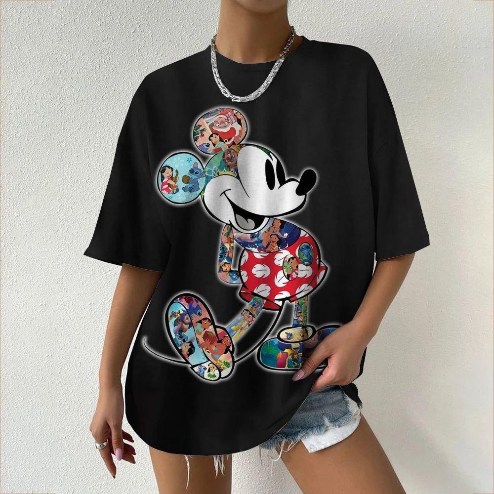 Disney Minnie Mouse Women T Shirt Short Sleeve Graphic Tee Cotton Casual Top 2026 Summer Cartoon Streetwear Fashion Y2k Clothes