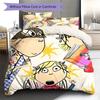Charlie und Lola Muster Bettwäsche Steppbett Set Bettbezug Kissenbezug Heimdekoration Geburtstagsgeschenk (1 Bettbezug + 2 Kissenbezüge, ohne Füllung)