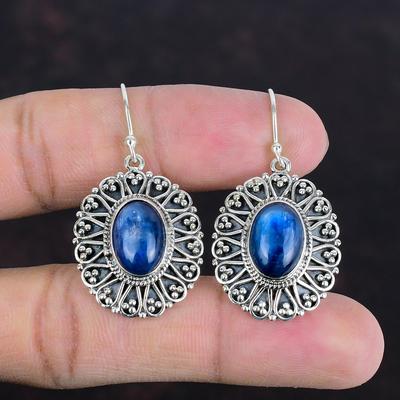 Kyanite Earrings Vintage Gemstone Earring 925 Sterling Silver Earring Unique Style Jewelry Handmade Earrings Gifts For Her Stylish Earring