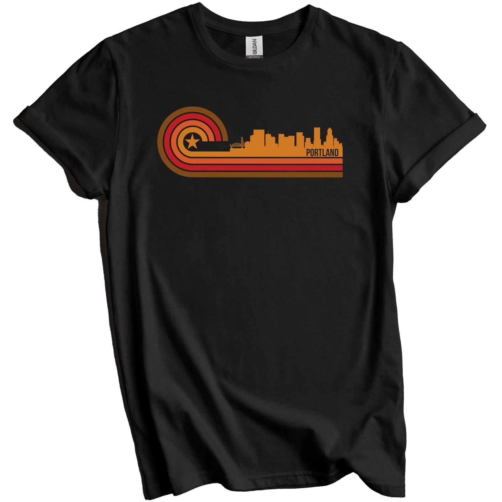Retro Style Portland Oregon Skyline T-Shirt 2XL