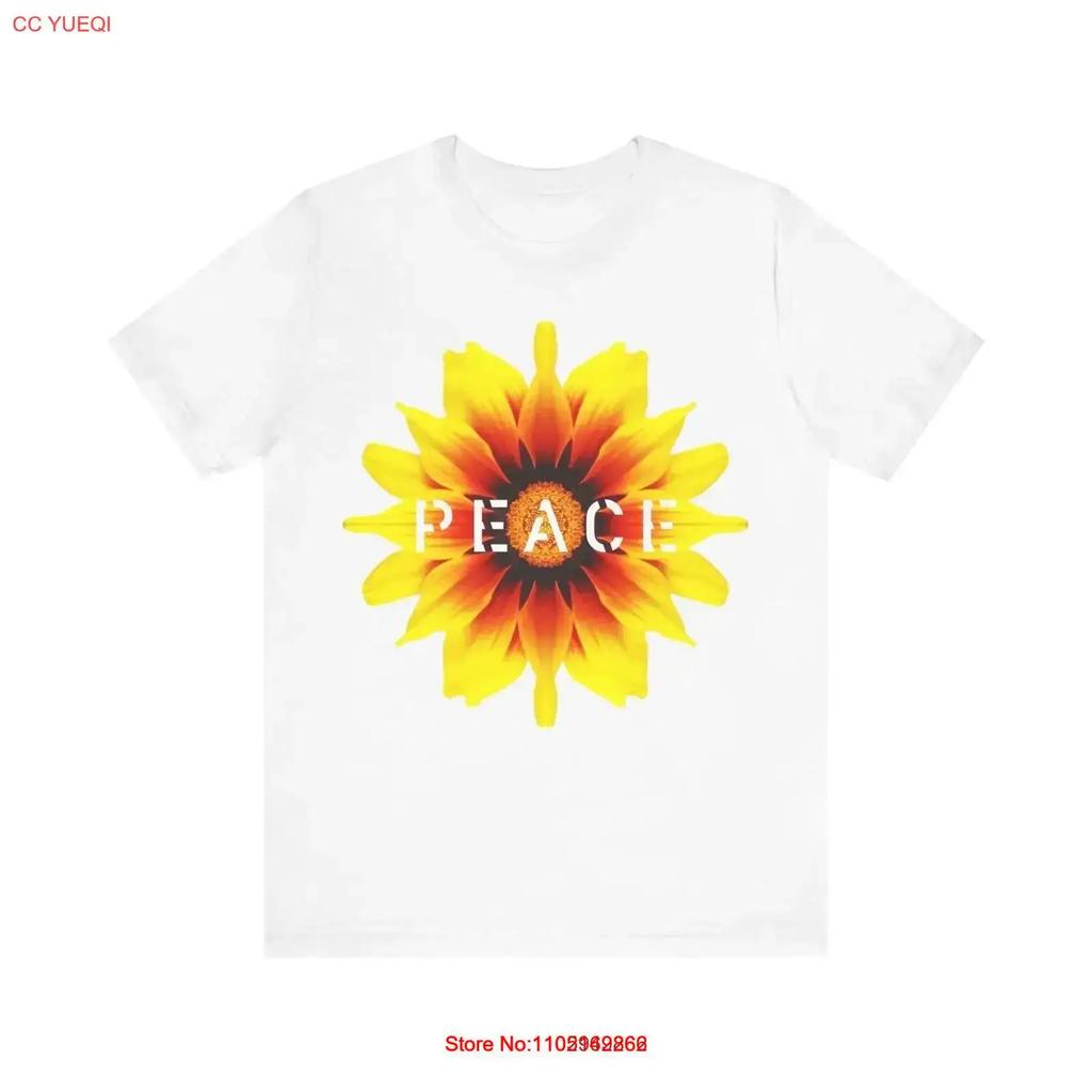Peace T Shirt Support Life Flower Kaleidoscope Huunisexity Love Vintage Homme Streetwear Soft Graphic Slightly Vintage