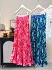 Seaside Resort Photo-Worthy Pleated A-Line Skirt Women 2026 High-Waisted Slimming Loose Hem