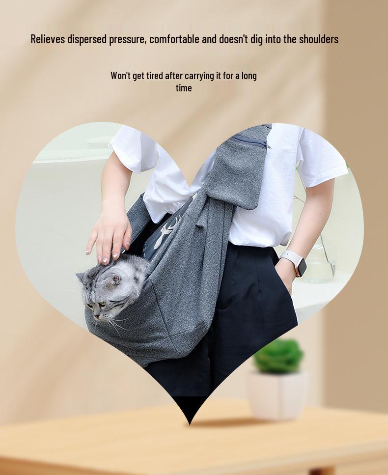Pet Crossbody Bag - Portable, Large Capacity Shoulder Bag for Cats and Dogs Outings