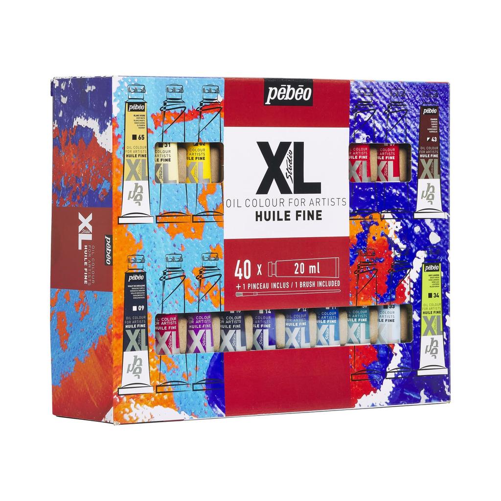 Pebeo Oil Paint XL Set X 40 Colors 1 Brush (20ml + Included)