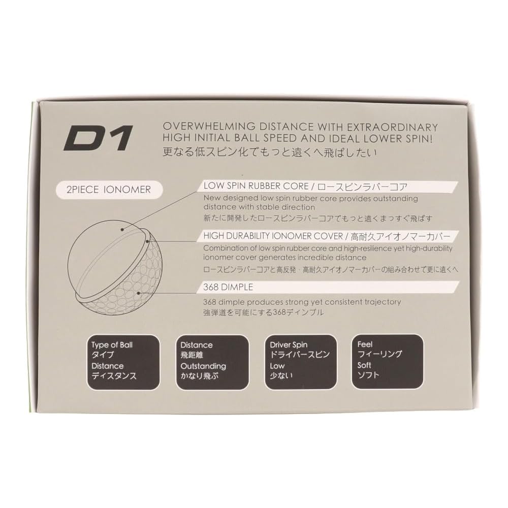 Honma BT2201 Soft Ionomer Distance Golf Balls 12 Pack Multi-Color