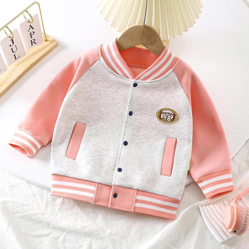 2024 Frühling/Herbst Kinderjacke im Baseballstil: Dick, Lässig, Modisch für Jungen & Mädchen, Größen für Mittelgroße & Große Kinder