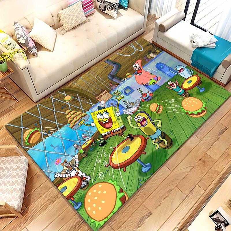 Grappige S-SpongeBob Patrick Ster Cartoon Woonkamer Antislip Vloerkleed Zacht Tapijt voor Slaapkamer Speelkamer Bank, Huisdecoratie Deurmat