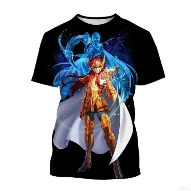 Anime Saint Seiya Bedrucktes T-Shirt 3D Kurzarm-T-Shirt Sommer Mode Harajuku Kinder Cartoon Top