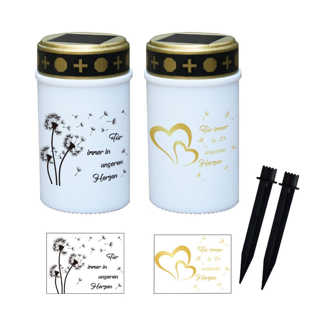 Flameless Solar Cemetery Candle Light Waterproof Electronic Candle Light Grave Memorial Tribute