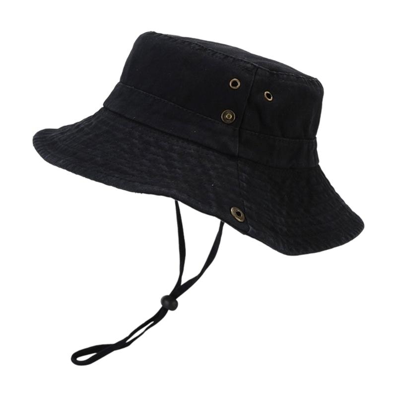 Breathable Cotton Bucket Hat For Outdoor Activity Foldable Sun Protective Unisex Design Fisherman Hat For Women Men