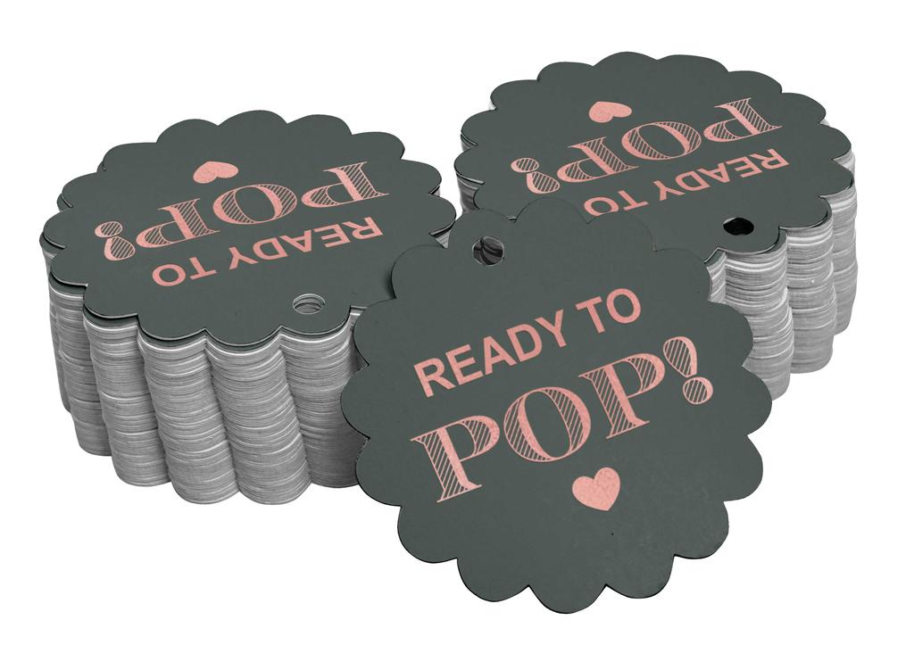 Inkdotpot Ready To Pop Baby Shower Bottle Tag Real Gold Foil Favor Hang Tags Pack Of