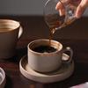 Qitai Japanese Ceramic Coffee Cup & Saucer Set