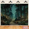 2D Enchanted Night Forest Backdrop Photography Background Banner