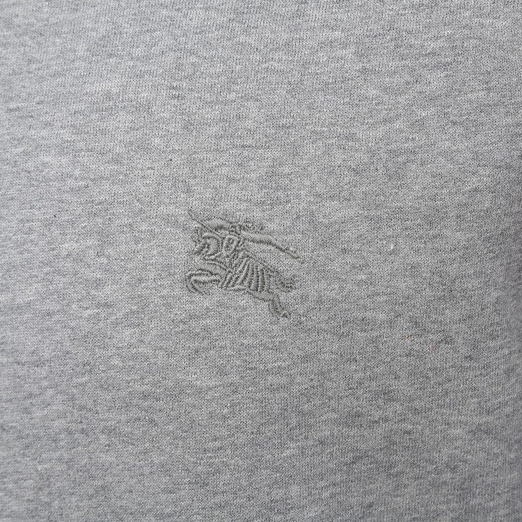 Burberry SS21 Solid Color Fleece Lined Hood Sweatshirt Men's Gray 80362841