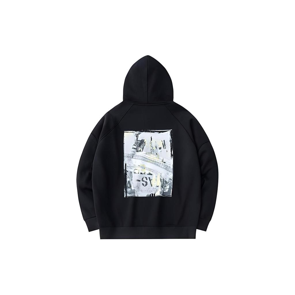 Anta Lifestyle Series Printed Letter Hoodie Women Hoodies Basic-Black 162418725-5