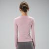 Women's Quick-Dry Long Sleeve Fitness Top - High Elastic, Slimming, Round Neck, Ideal for Autumn/Winter Running and Training.