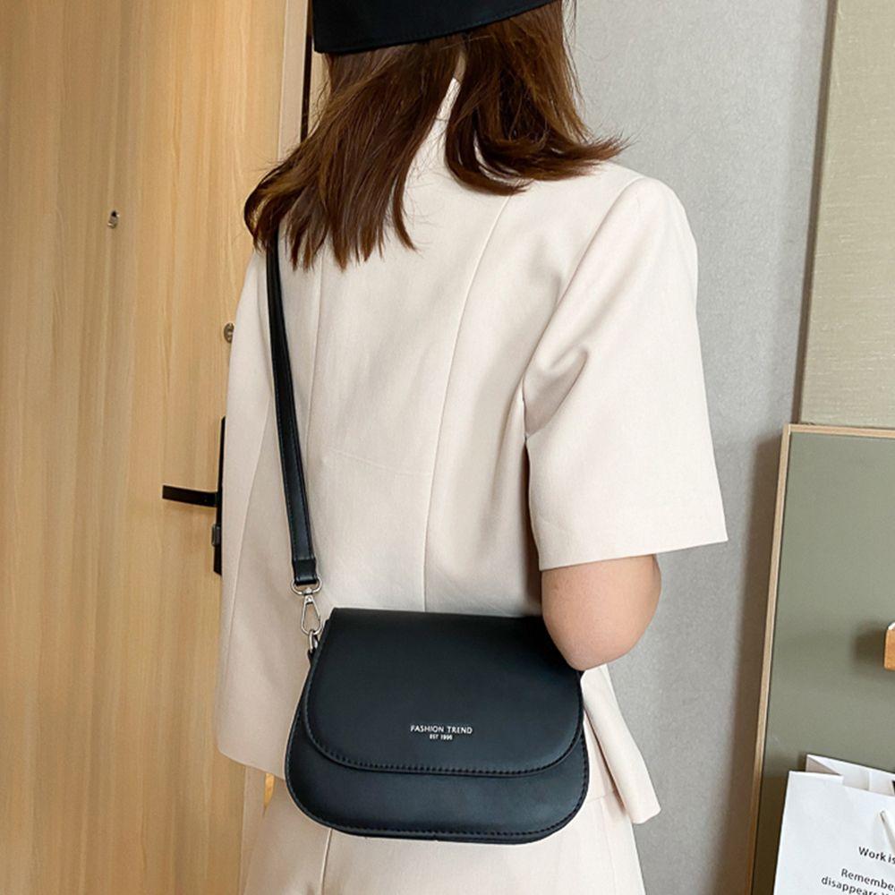 Fashion Solid Color Flap Messenger Bag Trendy Simple Crossbody Bag Women Saddle Shoulder Bag Handbags