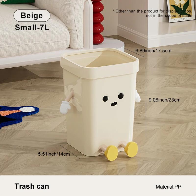 UFORU Creative trash can Household toilet large trash basket Living room bathroom lovely wind liddless trash can Garbage bin