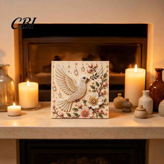 Relaxing Indoor Hobbies for Adults Bird Faux Pearl Painting Kit, Flower And Art DIY Easy Projects Home Decor Owl Red Craft Set Adults, Wall