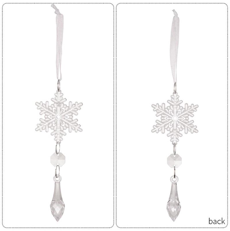 6pcs/Set K9 Crystal Christmas Decoration For Xmas Tree Hanging Transprent Snowflake Icicle Home Ornaments With Drop Pendants