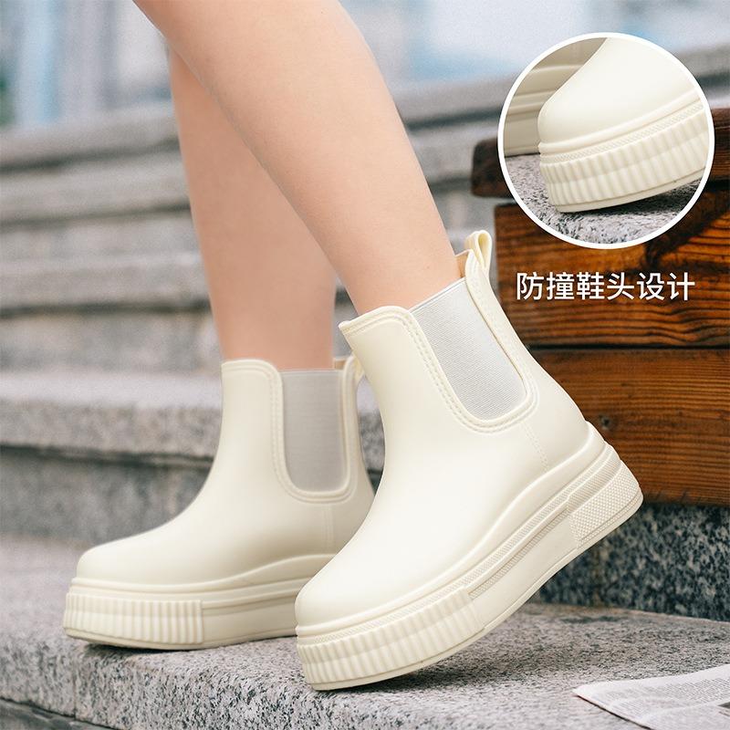 New short rain boots women's fashion outer rain shoes women's adult waterproof and non-slip water shoes