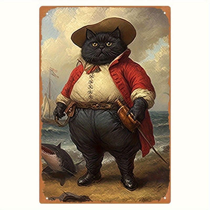 Vintage Style Metal Tin Sign Cute Cats Dogs for Cafe Interior