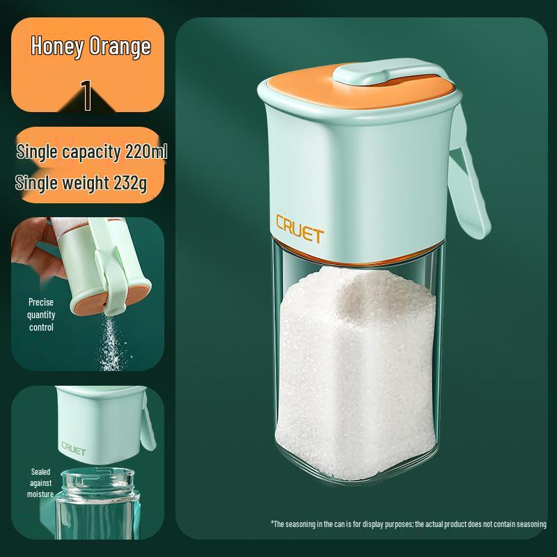 

Enhanced Salt Control Glass Seasoning Jar: Moisture-Proof, Sealed Kitchen Container for Precise Portioning Upgraded 220ML Food-Grade Salt Control Bottle