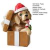 Christmas Puppy Resin Ornament Cute Puppy In Scarf Figurine Christmas Showcase Desk Home Office
