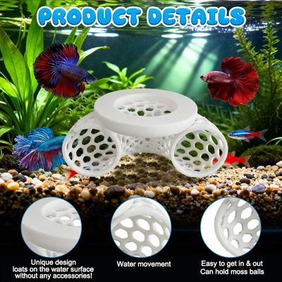 Neue 3-in-1 Aquarium Schwimmhöhle Langlebige Schwimmende Oberfläche Fisch Garnelen Versteck Unterschlupf Fischtunnel für Betta Kleine Wassertiere