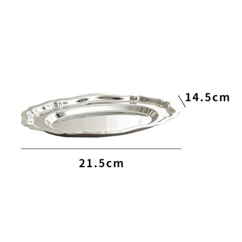 Mirror-Polished Silver Tray Elegant for Tabletop Entertaining, Everyday Home Use