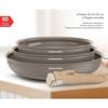 Set de 3 poêles - Tous feux dont induction - ARTHUR MARTIN - AM4587 - Céramique - Ø 20-24-28 cm + poignée amovible - Taupe