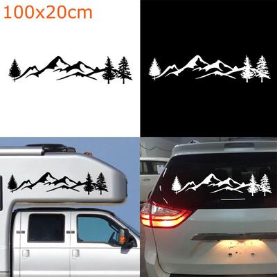 100cm Αδιάβροχο SUV RV PET Αυτοκόλλητο Αυτοκινήτου Αυτοκόλλητο Αυτοκινήτου Δέντρο Βουνό