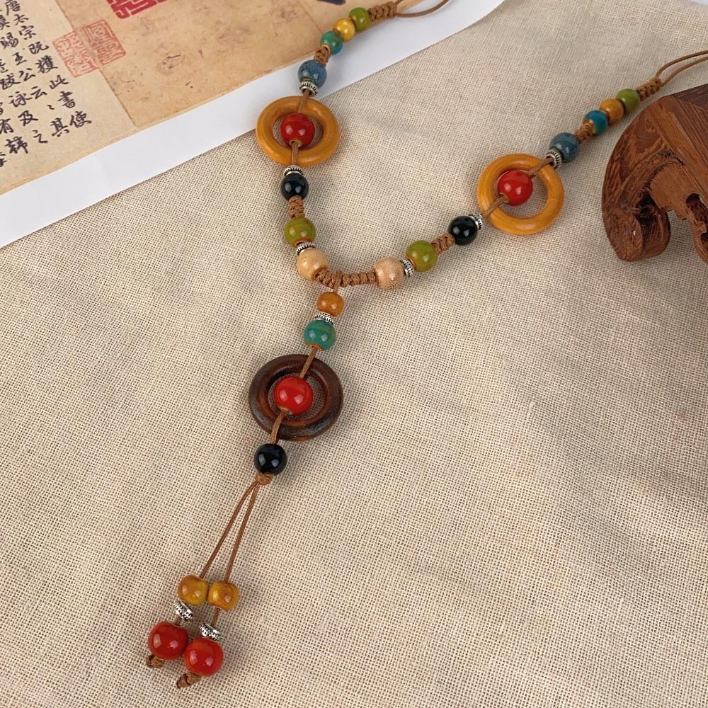 Handmade Ethnic Style Necklace Vintage Long Sweater Chain Retro Jewelry  Women