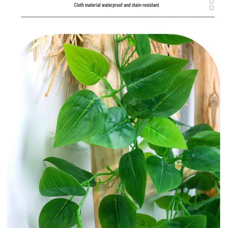 Artificial Rattan Pothos Vine Leaves: Decorative Green Plastic Foliage for Water Pipe and Air Conditioner Covers