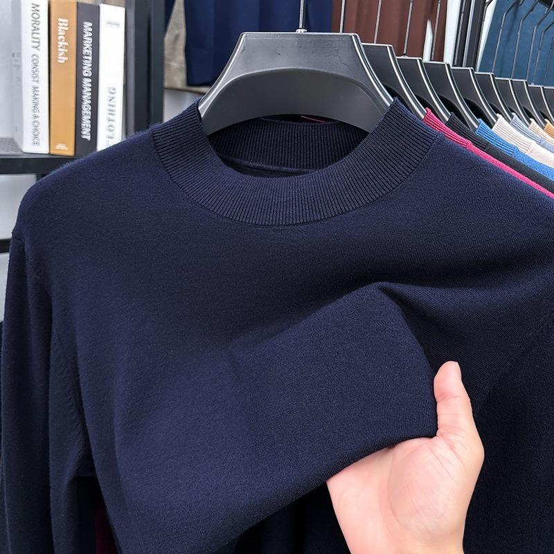 Men S Spring Thin Silk Wool Blend Half Turtleneck Long Sleeve Sweater