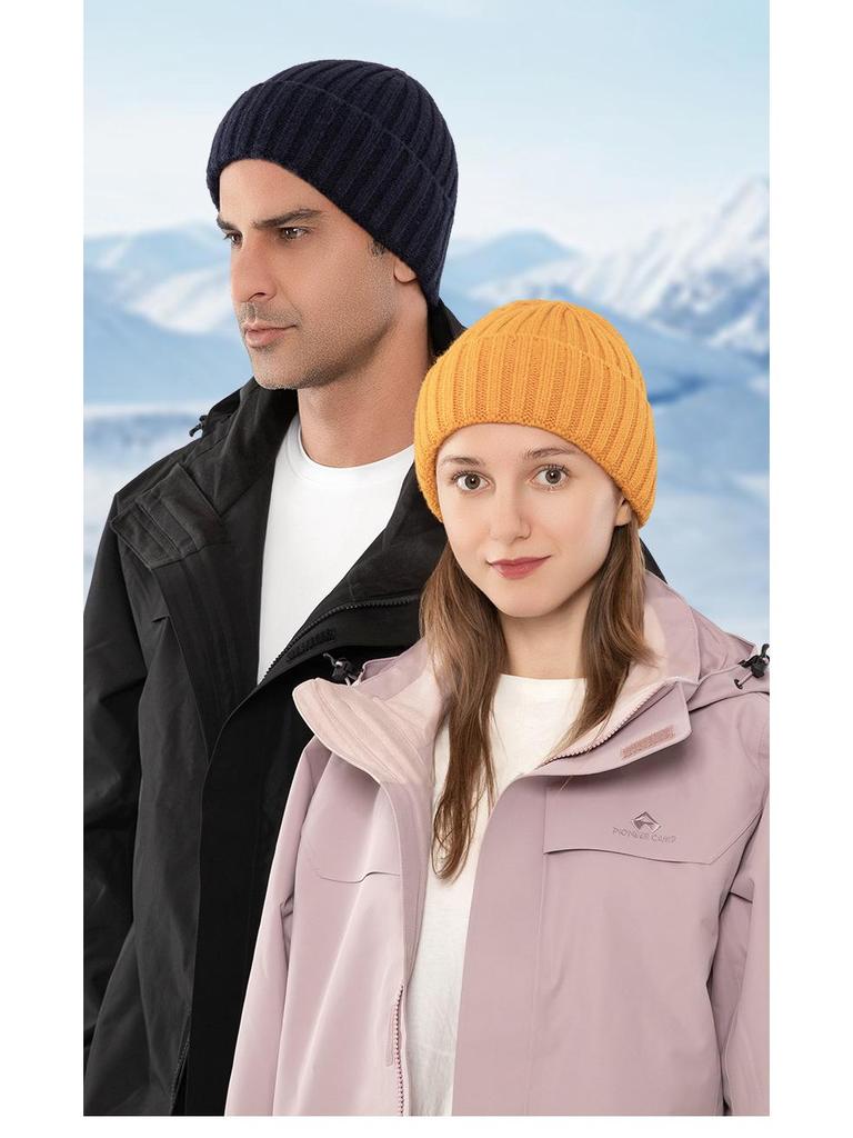 Winter Rabbit Down Core Knitted Hat for Women - Windproof, Warm, Breathable, with Large Brim - Perfect for Students and Couples