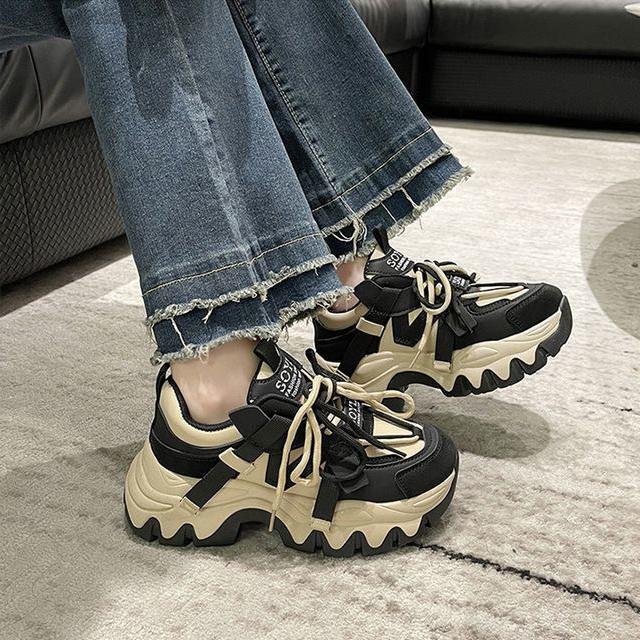 Dámské Boty Jaro Dámské Tenisky Léto Móda Platforma Sportovní boty Černá Kawaii Vulkanizované Volnočasové robustní tenisky