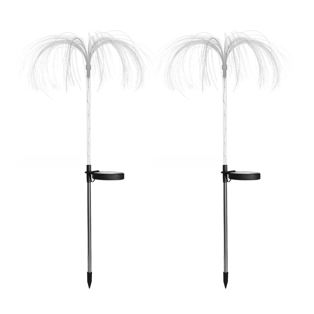 2PCS Solar Outdoor Light Water Proof 7 Color Changing Decorative Jellyfish Solar Flower Light for Pathway Patio Lawn