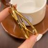 Four-Leaf Clover Gold-Plated Double Ring Bracelet - Women's Light Luxury Bangle Accessories